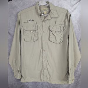Guide's Choice XL Button Down Shirt Alaska Embroidered Tan